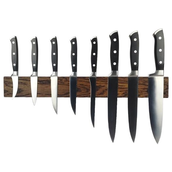 Цена наНастенный держатель магнитный для 8 ножей Woodinhome KS010SOB, дуб