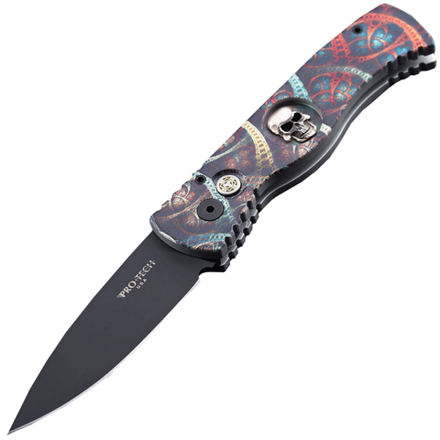 Автоматический складной нож Pro-Tech TR-2 Skull Surprise 2018 Blade Show Exclusive, сталь 154CM, рукоять алюминий