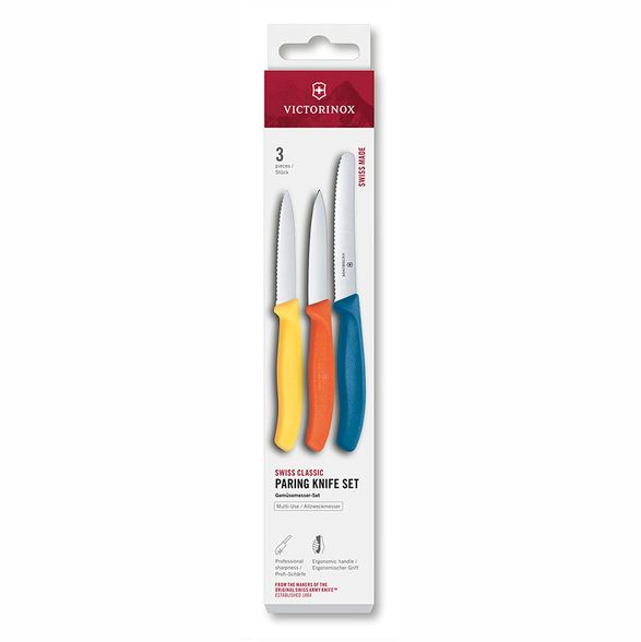 Цена наНабор из 3х кухонных ножей для овощей Victorinox Swiss Classic, нержавеющая сталь, рукоять пластик