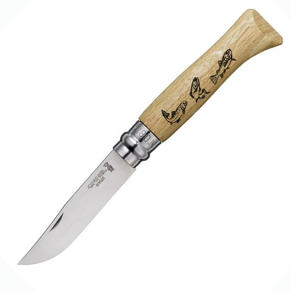 Цена наСкладной Нож Opinel №8 VRI Animalia Trout, нержавеющая сталь Sandvik 12C27, 001625, гравировка форель