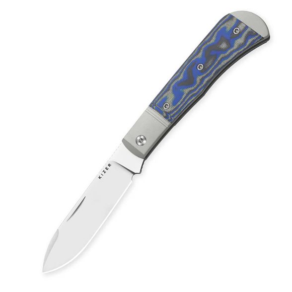 Цена наСкладной нож Kizer Trestle D, сталь Nitro-V, рукоять алюминий/микарта, синий
