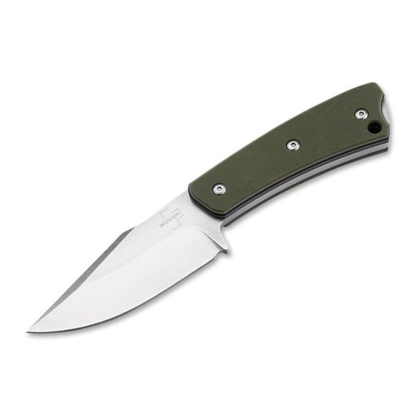 Цена наНож с фиксированным клинком Boker Piranha, сталь 440C, рукоять G10, зеленый