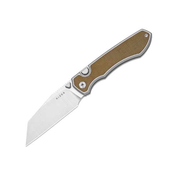 Цена наСкладной нож Kizer Wharning, сталь S45VN, рукоять алюминий/микарта, коричневый