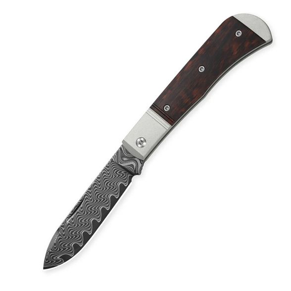 Цена наСкладной нож Kizer Trestle D, сталь Damascus, рукоять алюминий/леопардовое дерево