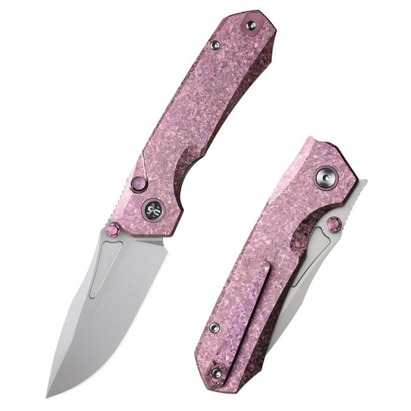 Цена наСкладной нож Remette Rhino, сталь M390, рукоять Crystal Titanium, розовый