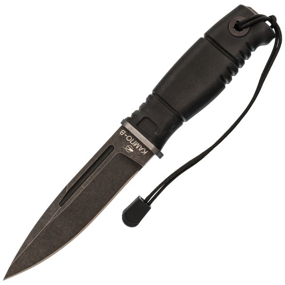 Цена наТактический нож КАМПО-В BW, сталь 95Х18, рукоять термоэластопласт, пластиковые ножны с пилой