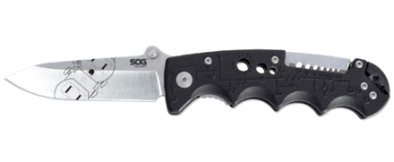 Складной нож электрика со стриппером Kilowatt - SOG EL01, сталь AUS-8, рукоять термопластик GRN