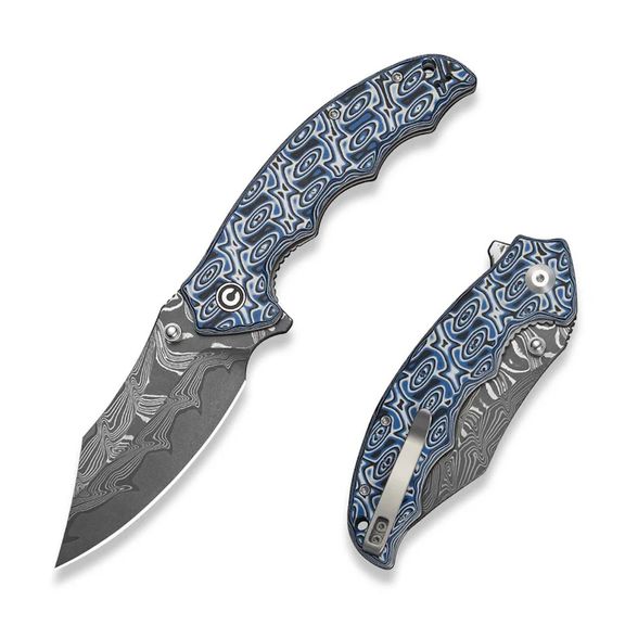 Цена наСкладной нож CIVIVI Pentad, сталь Damascus, рукоять Blue/White Vortex Micarta