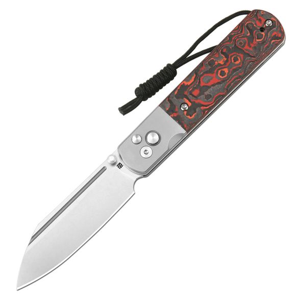 Цена наСкладной нож Artisan Cutlery Holm, сталь S90V, рукоять сталь/карбон, красно-черный