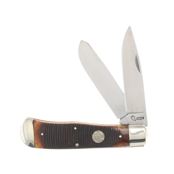 Цена наСкладной нож с двумя клинками Queen Cutlery Big Boy Trapper, сталь 1095, рукоять кость