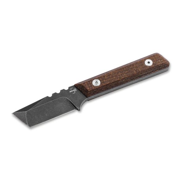 Цена наНож с фиксированным клинком Boker Thicker Clipper, сталь D2, рукоять микарта, коричневый