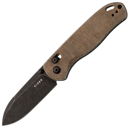 Складной нож Kizer Drop Bear Black, сталь 154CM, рукоять микарта
