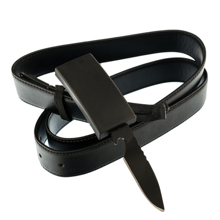 Ремень-нож, экокожа, нержавеющая сталь 440