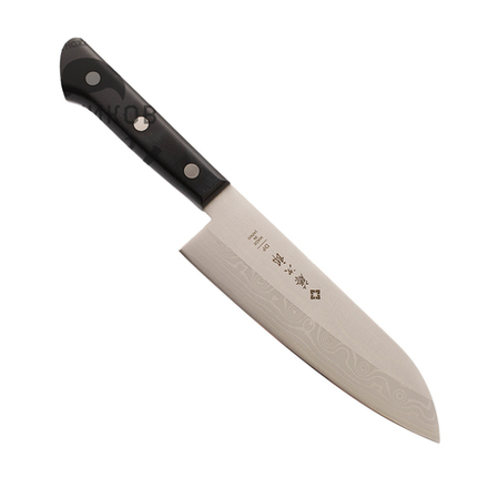 Кухонный Шеф нож Сантоку Tojiro Western Knife F-331, сталь VG-10, рукоять стабилизированная древесина, черный