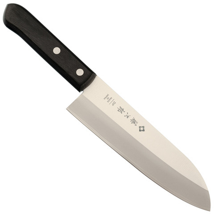 Кухонный Шеф нож Сантоку Tojiro Western Knife F-301, сталь VG-10, рукоять стабилизированная древесина, черный