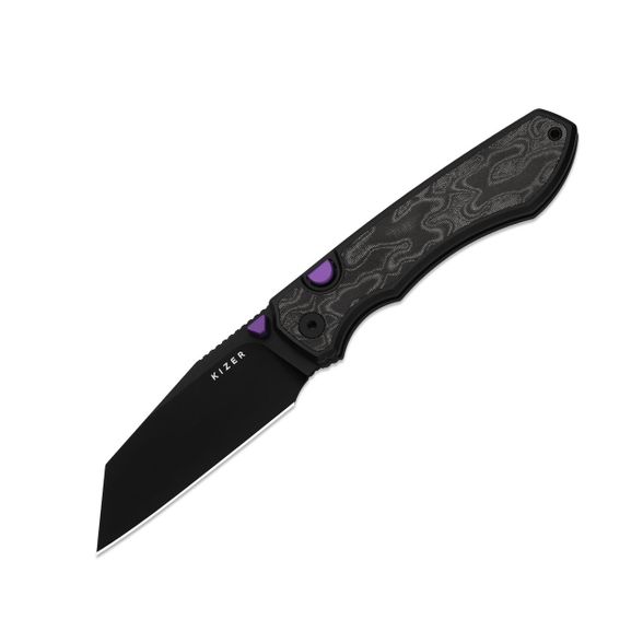 Цена наСкладной нож Kizer Wharning, сталь S45VN, рукоять алюминий/микарта, черный