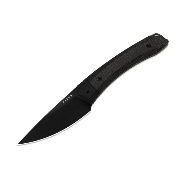 Цена наТуристический нож Kizer Momo Fix 3 PVD, сталь AEB-L, рукоять Black Micarta/Black G10